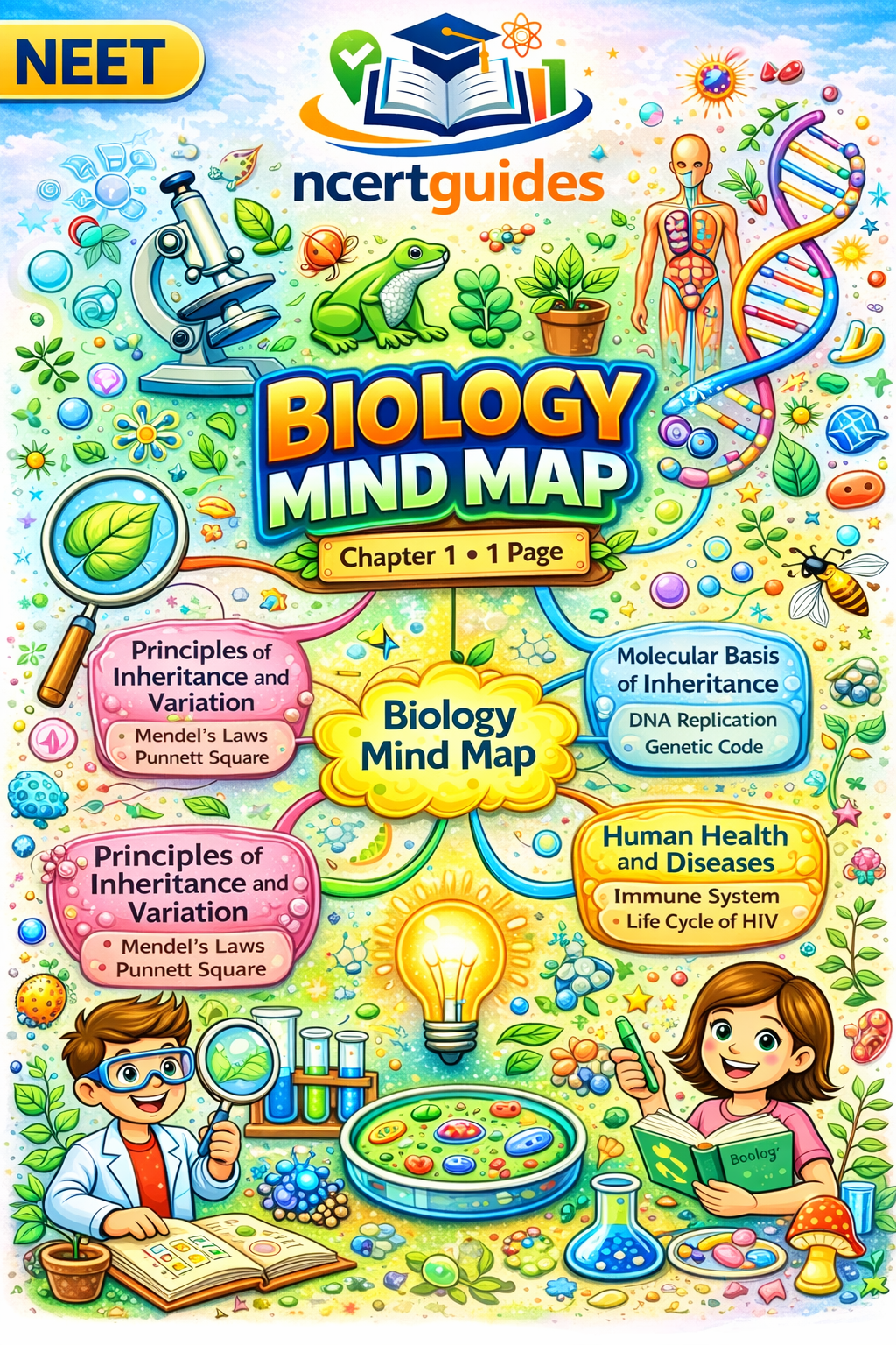 NEET Biology Chapter 1 Mind Map – One Page Concept Booster (NCERT Quick Revision)
