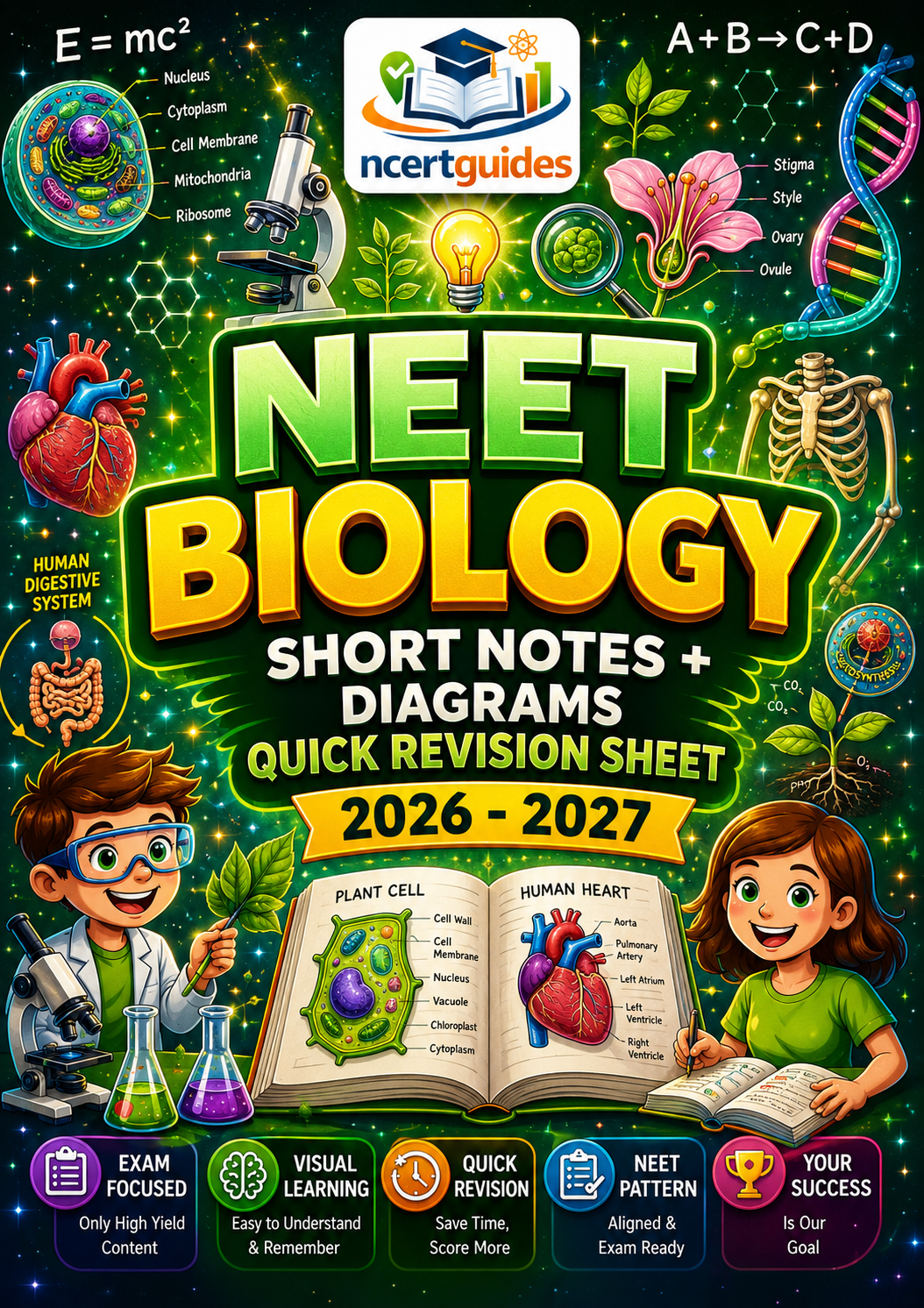NEET Biology Short Notes |Topper Design Color Handwritten Notes PDF | 2026 2027