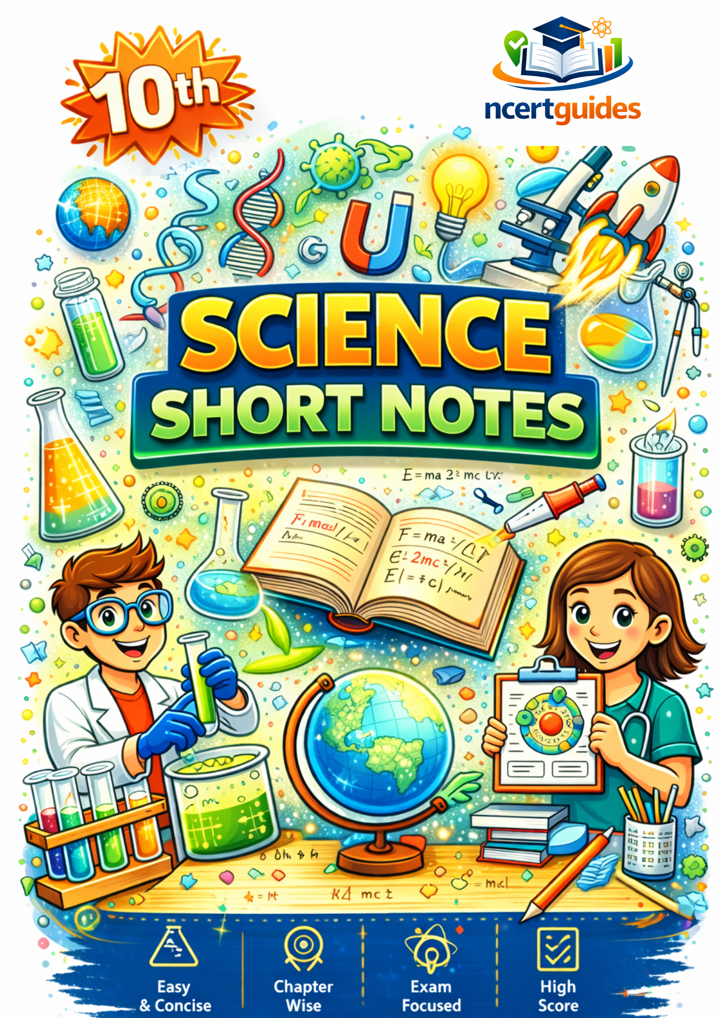 Class 10 Combo Math's + Science + SST  Formula Sheet / Book / Topper's Notes / Short Notes 2025-2026 Ncertguides.in