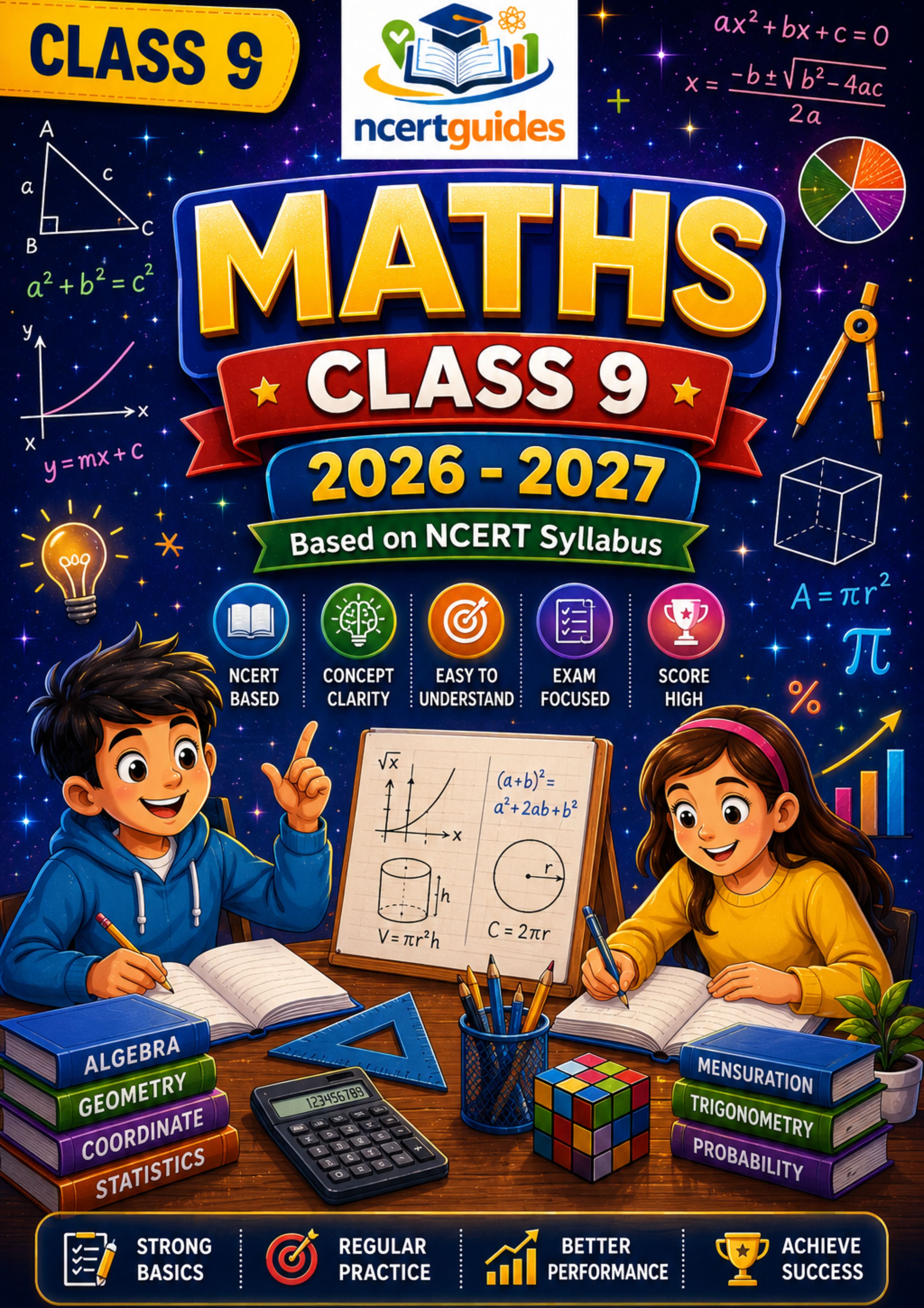 Class 9 Maths Complete Handwritten Notes PDF | All 12 Chapters | Session 2026-27 | NCERTGuides.in